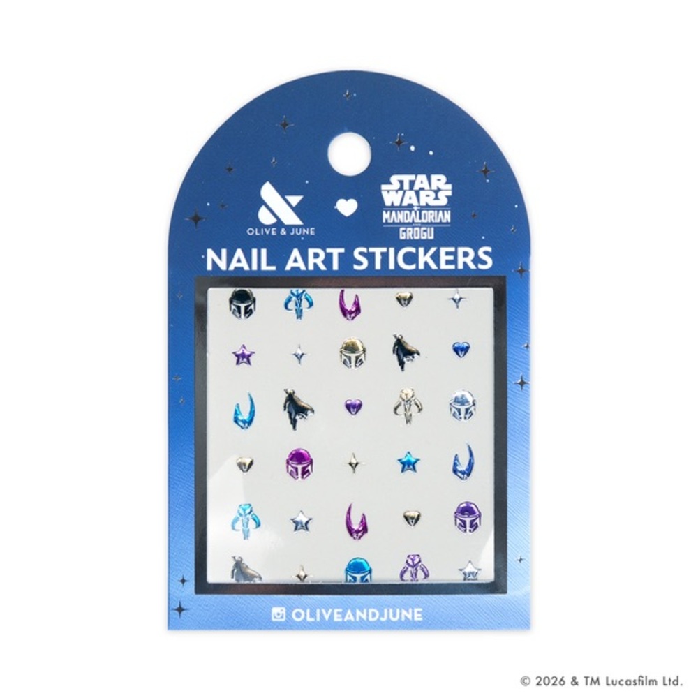 Mandalorian Creed Puffy Nail Stickers Olive June Star Wars